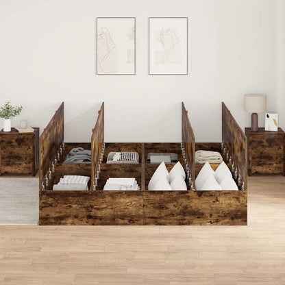 Struttura letto con contenitore Rovere fumÃ© 200 x 200 cm