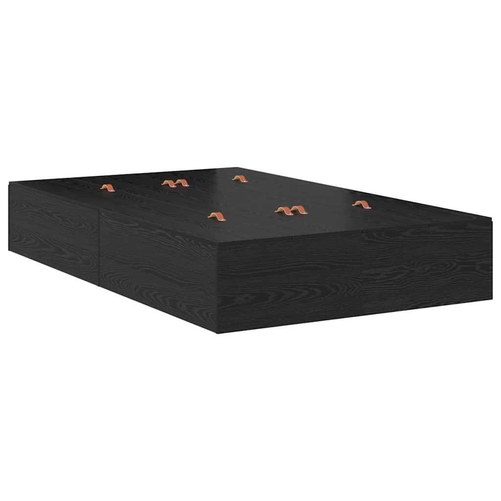 Struttura letto con contenitore Rovere Nero 120 x 200 cm