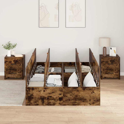 Struttura letto con contenitore Rovere fumÃ© 120 x 200 cm