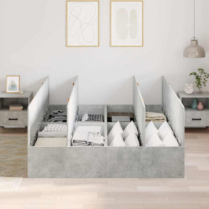 Struttura letto con contenitore Grigio cemento 160 x 200 cm