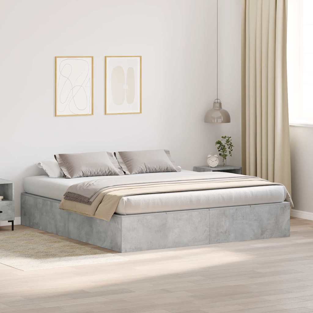Struttura letto con contenitore Grigio cemento 180 x 200 cm