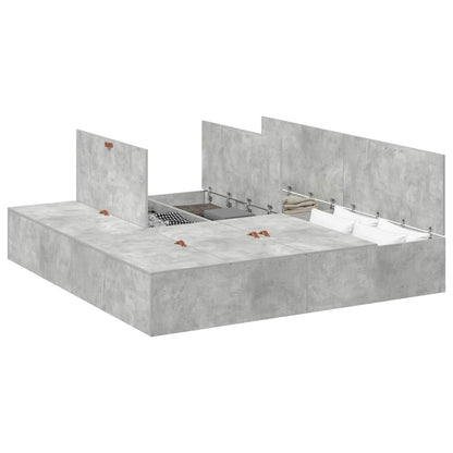 Struttura letto con contenitore Grigio cemento 180 x 200 cm