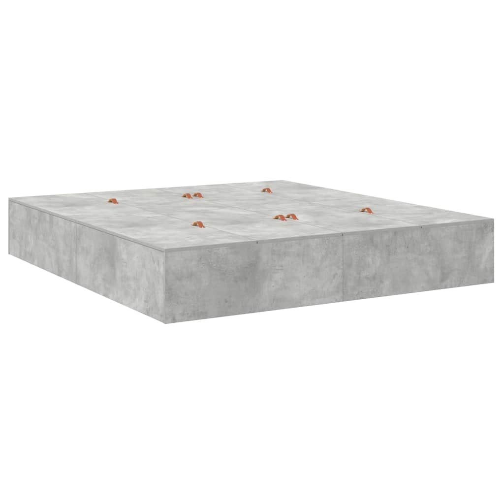 Struttura letto con contenitore Grigio cemento 180 x 200 cm