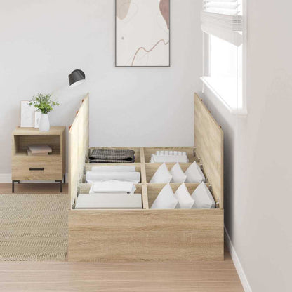 Struttura letto con contenitore Rovere Sonoma 90 x 190 cm