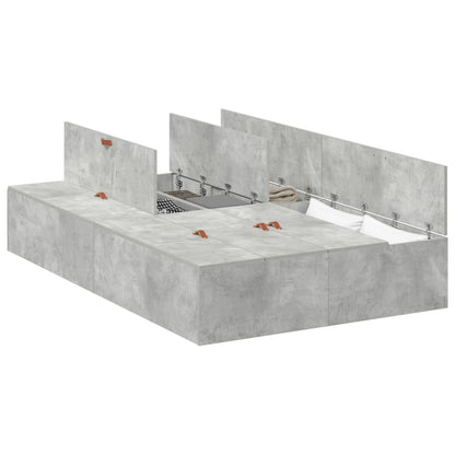 Struttura letto con contenitore Grigio cemento 120 x 190 cm