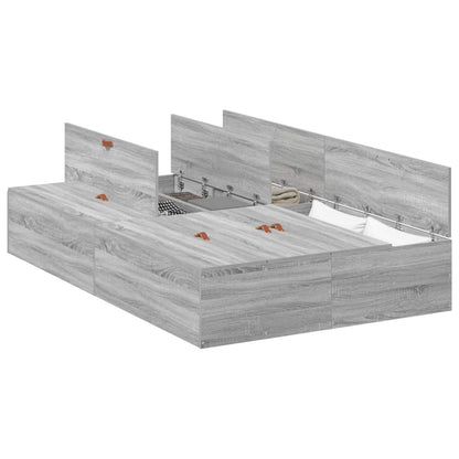 Struttura letto con contenitore Grigio Sonoma 120 x 190 cm