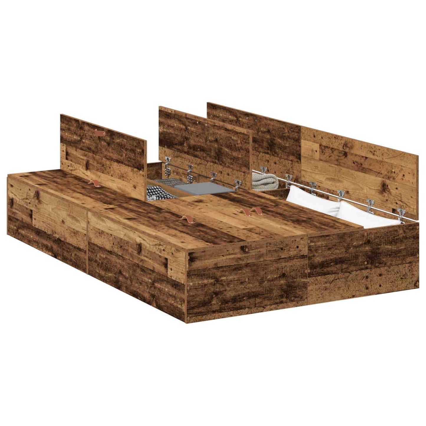 Struttura letto con contenitore Legno vecchio 120 x 190 cm