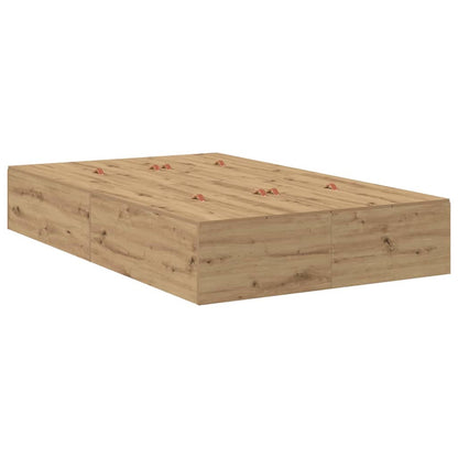 Struttura letto con contenitore Rovere artigianale 120 x 190 cm