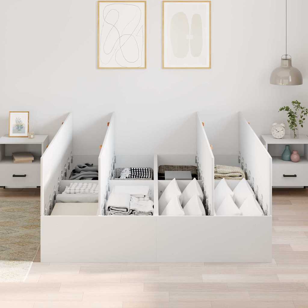 Struttura letto con contenitore Bianco 140 x 190 cm
