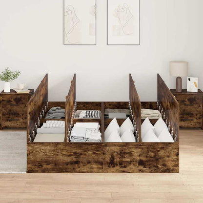 Struttura letto con contenitore Rovere fumÃ© 140 x 190 cm