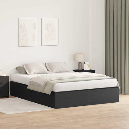 Struttura letto con contenitore Rovere Nero 135 x 190 cm