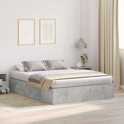 Struttura letto con contenitore Grigio cemento 135 x 190 cm