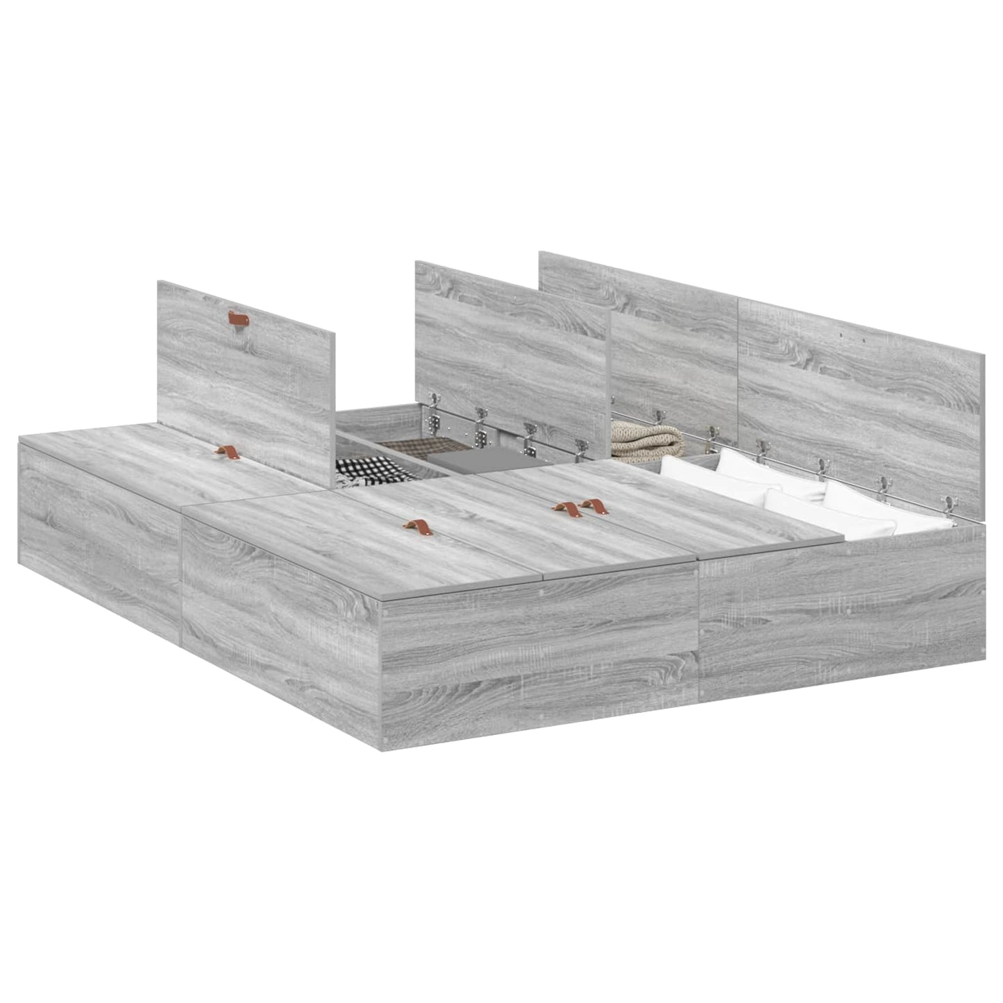 Struttura letto con contenitore Grigio Sonoma 135 x 190 cm