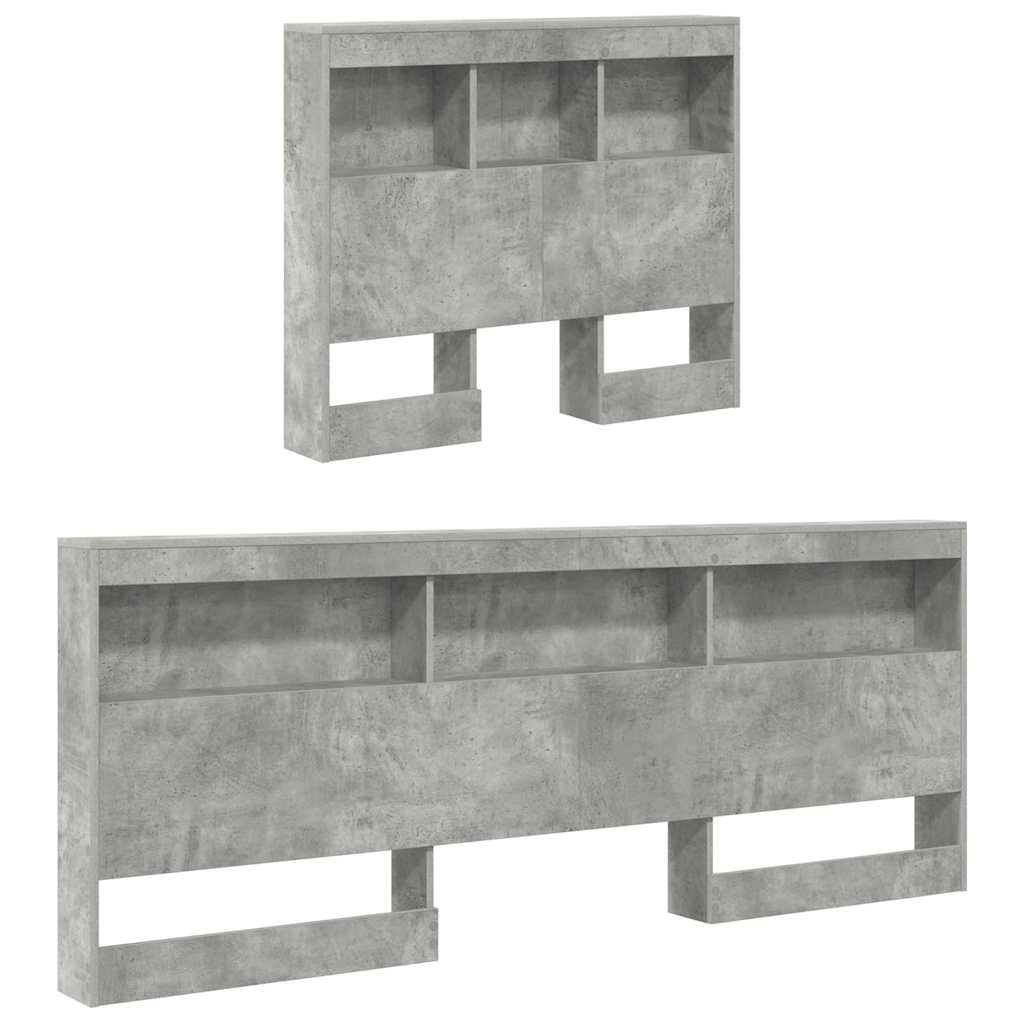 Testata contenitore Grigio cemento 80 cm Legno multistrato