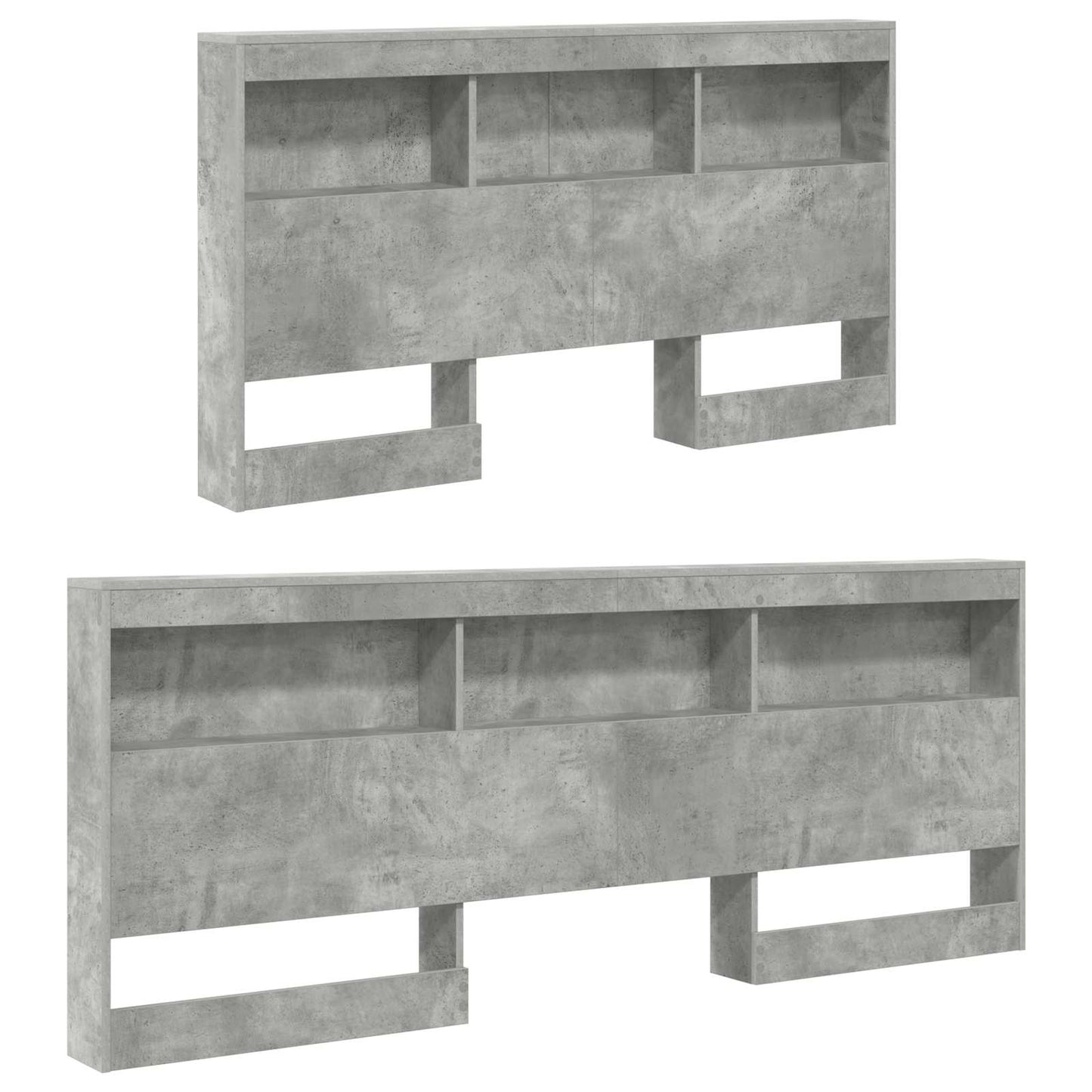 Testata contenitore Grigio cemento 160 cm Legno multistrato