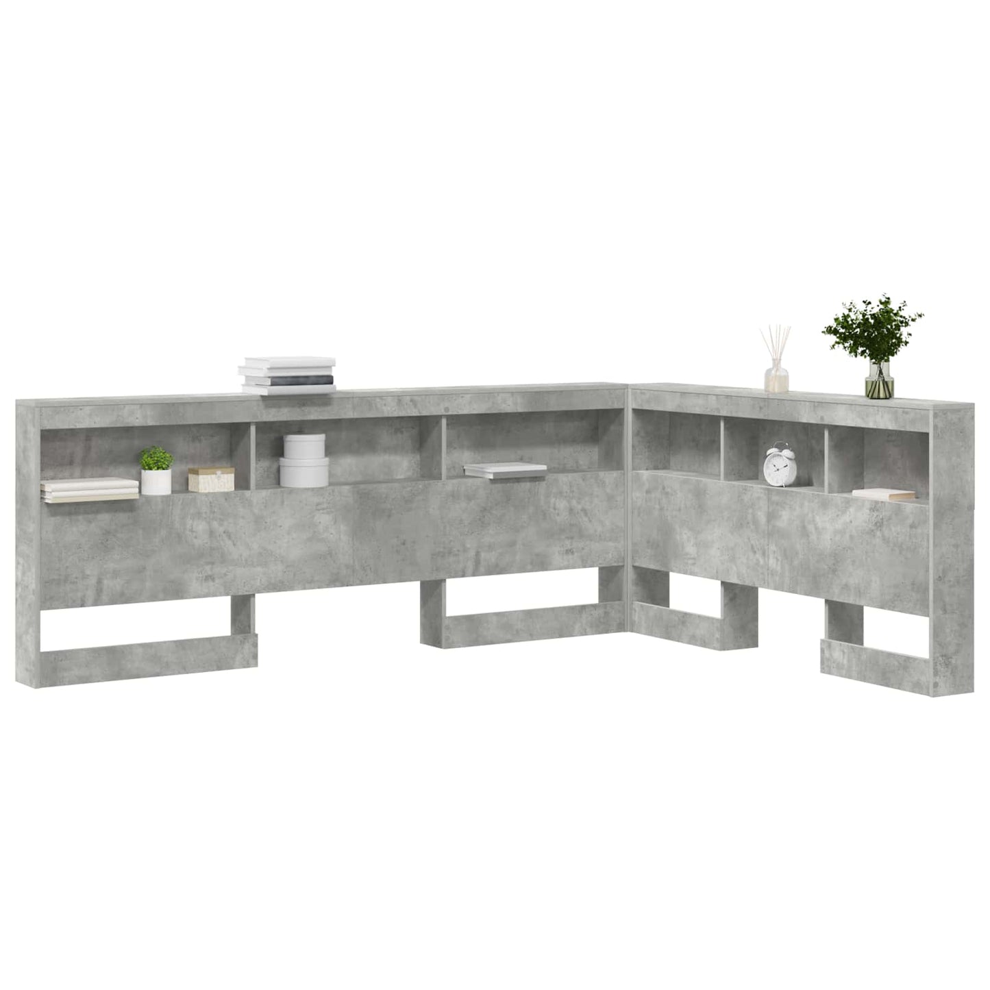 Testata contenitore Grigio cemento 160 cm Legno multistrato