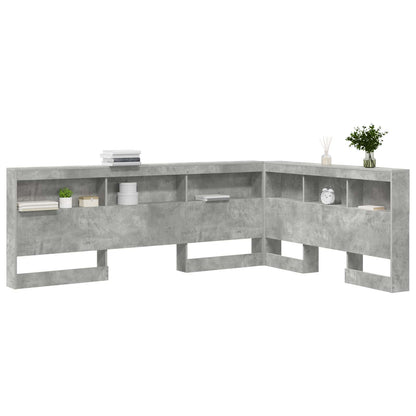 Testata contenitore Grigio cemento 160 cm Legno multistrato