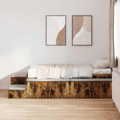 Struttura letto con contenitore Rovere fumÃ© 100 cm