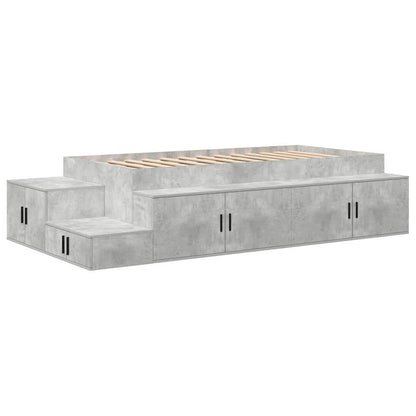 Struttura letto con contenitore Grigio cemento 90 cm