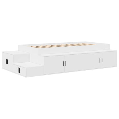 Struttura letto con contenitore Bianco 80 cm Legno multistrato