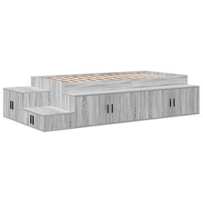 Struttura letto con contenitore Grigio Sonoma 80 cm