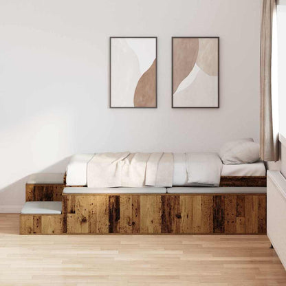 Struttura letto con contenitore Legno vecchio 80 cm
