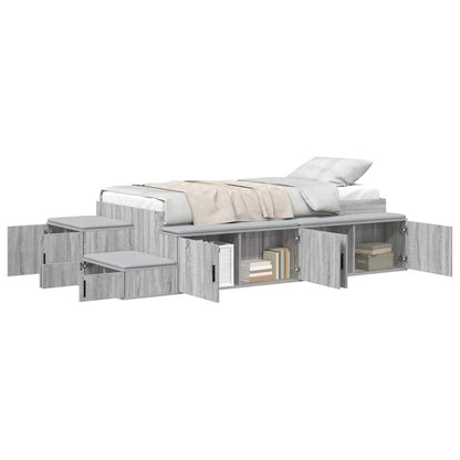 Struttura letto con contenitore Grigio Sonoma 90 cm