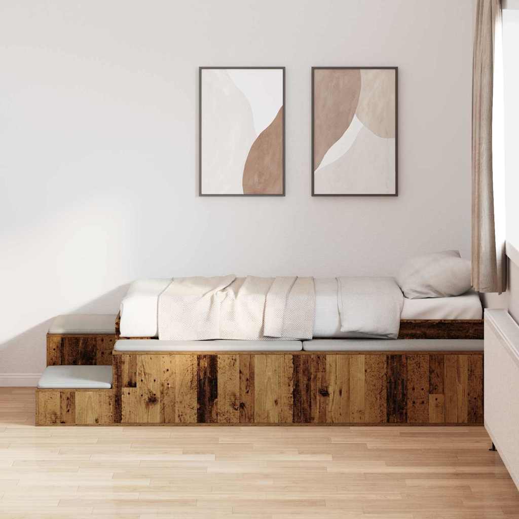 Struttura letto con contenitore Legno vecchio 90 cm