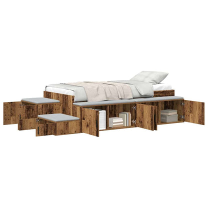 Struttura letto con contenitore Legno vecchio 90 cm