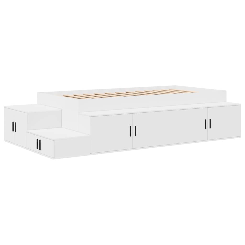 Struttura letto con contenitore Bianco 75 cm Legno multistrato