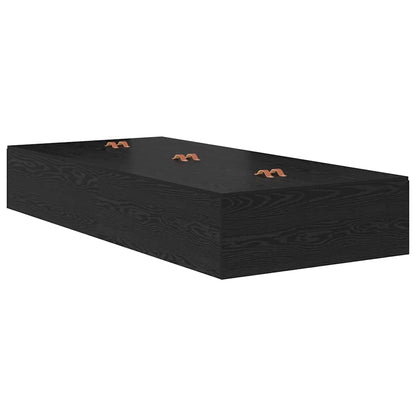 Struttura letto con contenitore con cassetto Rovere Nero 80 cm