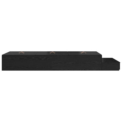 Struttura letto con contenitore con cassetto Rovere Nero 80 cm