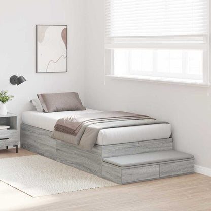 Struttura letto con contenitore Grigio Sonoma 80 cm