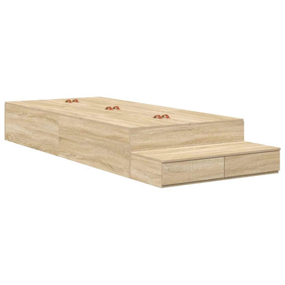 Struttura letto con contenitore Rovere Sonoma 90 cm