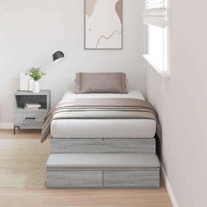 Struttura letto con contenitore Grigio Sonoma 90 cm
