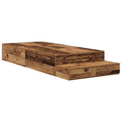 Struttura letto con contenitore Legno vecchio 100 cm