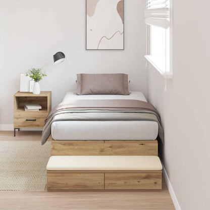 Struttura letto con contenitore Rovere artigianale 100 cm