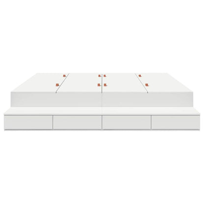 Struttura letto con contenitore Bianco 200 cm Legno multistrato