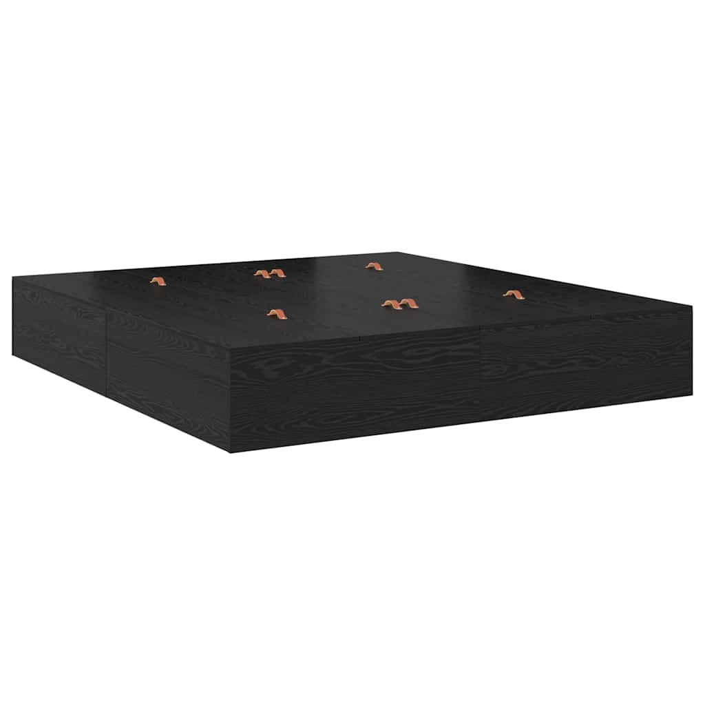 Struttura letto con contenitore con cassetto Rovere Nero 200 cm
