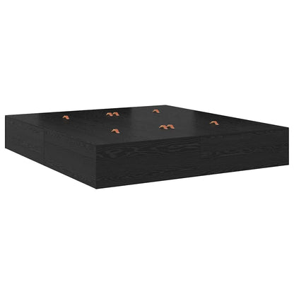Struttura letto con contenitore con cassetto Rovere Nero 200 cm