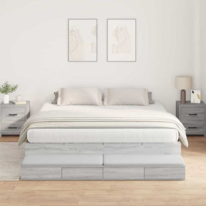 Struttura letto con contenitore Grigio Sonoma 200 cm