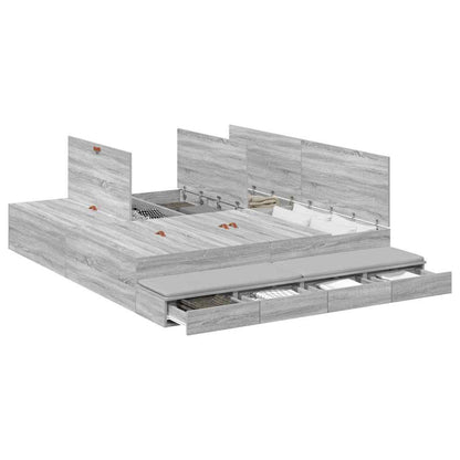 Struttura letto con contenitore Grigio Sonoma 200 cm