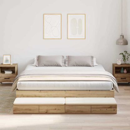 Struttura letto con contenitore Rovere artigianale 200 cm