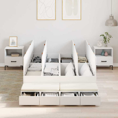 Struttura letto con contenitore Bianco 120 cm Legno multistrato