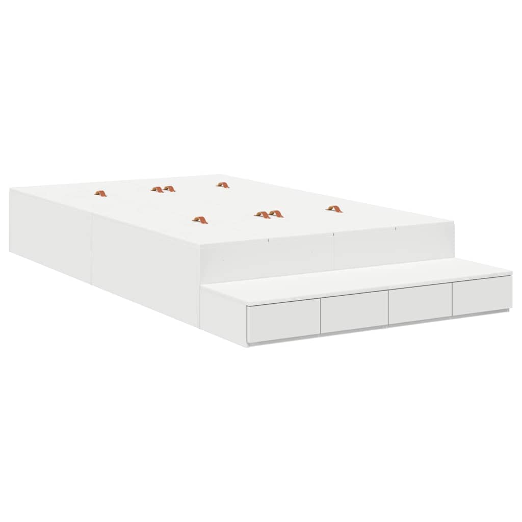 Struttura letto con contenitore Bianco 120 cm Legno multistrato