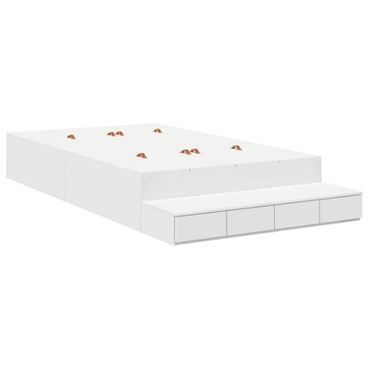 Struttura letto con contenitore Bianco 120 cm Legno multistrato