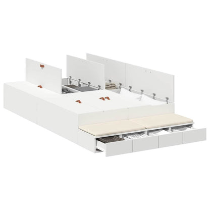 Struttura letto con contenitore Bianco 120 cm Legno multistrato