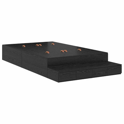 Struttura letto con contenitore con cassetto Rovere Nero 120 cm