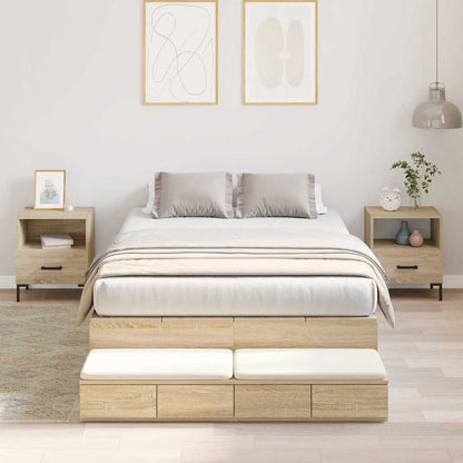 Struttura letto con contenitore Rovere Sonoma 120 cm