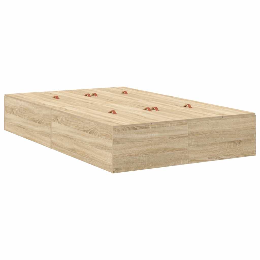 Struttura letto con contenitore Rovere Sonoma 120 cm